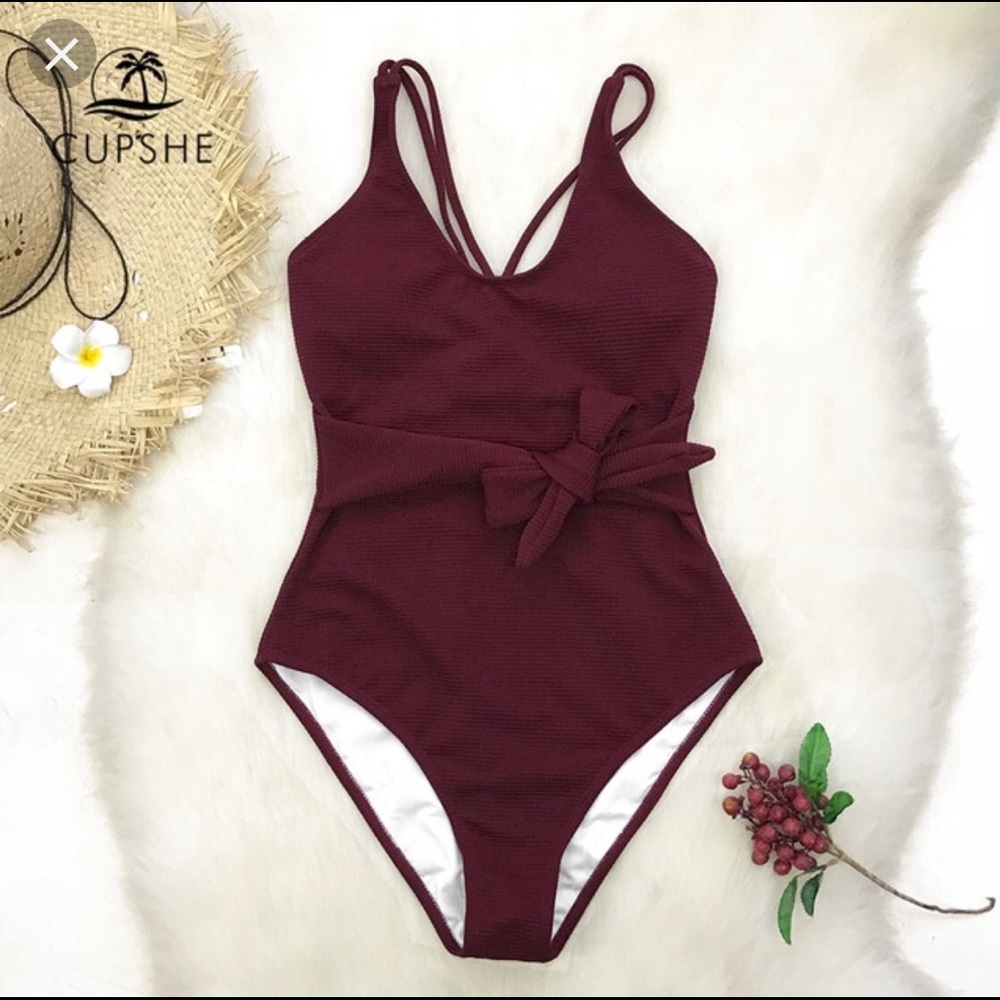 Medium One-piece Burgundy Swimsuit